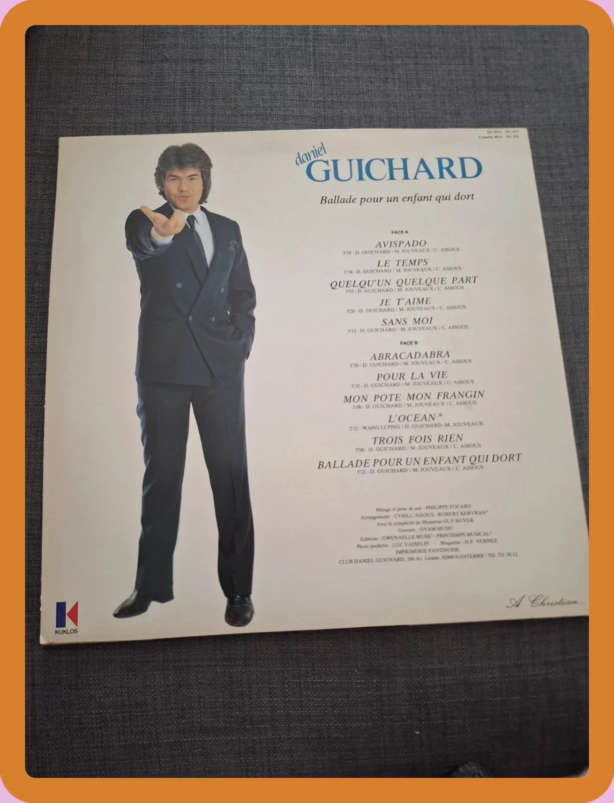 Vinyl 33T Daniel Guichard – Ballade Pour Un Enfant Qui Dort – photo 4